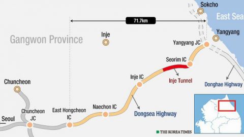 Dramatic shortcut for Seoul-East Sea travel opens Friday