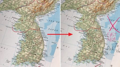 ‘일본해’ 잘못 표기된 세계지도에 ‘동해’로 바로잡은 할리우드 배우